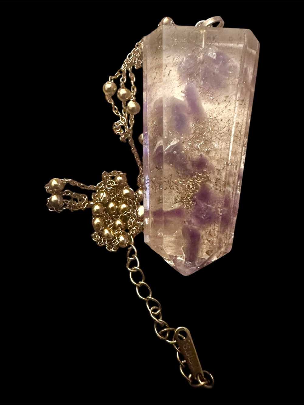 Amethyst Crystal Resin Necklace